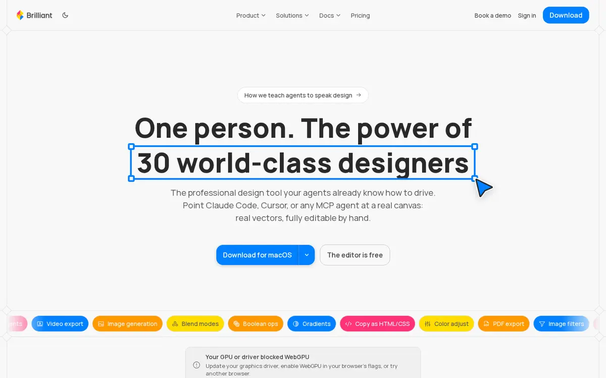 Brilliant product page screenshot 1