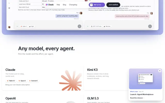 Dock product page screenshot