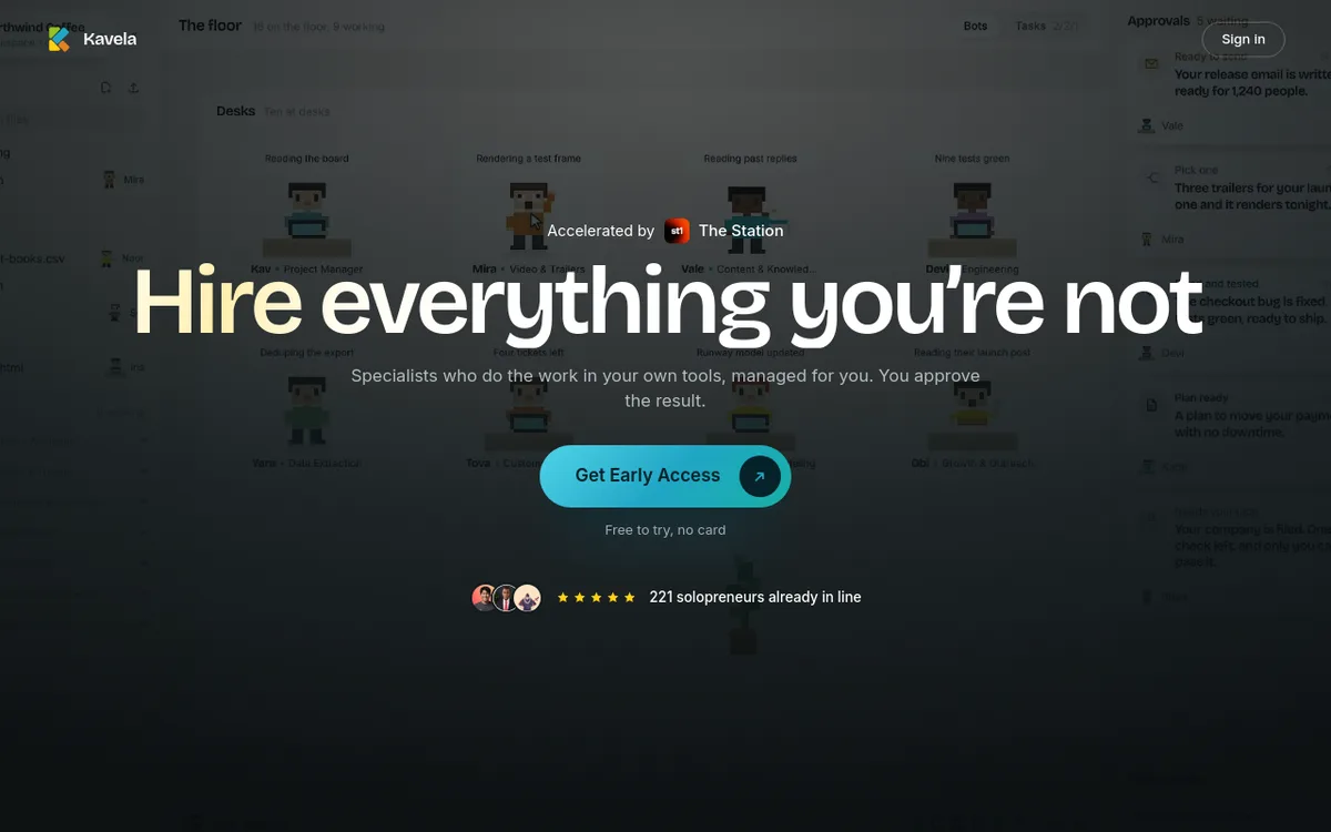 Kavela product page screenshot 1